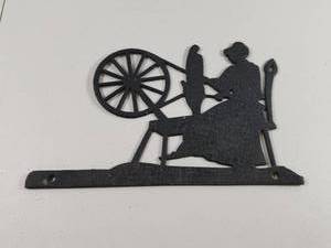 lot 163 image: Cast Iron Spinning Wheel Silhouette Wall Hang