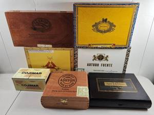 lot 165 image: Premium Cigar Box Collection - Mixed Brand Wooden Boxes