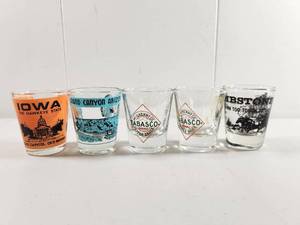 lot 167 image: Collectible Shot Glass Set - Iowa, Grand Canyon, Tabasco, Boston