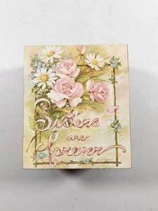 lot 174 image: Floral Sisters are Forever Wooden Keepsake Box