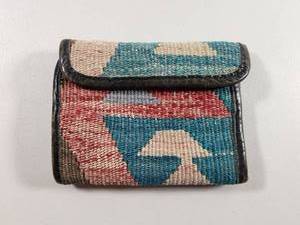 lot 177 image: Handwoven Kilim Fabric Tri-Fold Wallet