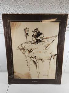 lot 194 image: Gary Patterson Problems Framed Ski Print