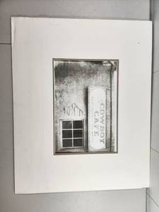 lot 196 image: Matted Lithograph Print with Cowboy Cafe Scene