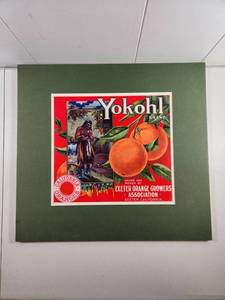 lot 197 image: Yokohl Brand California Orange Crate Label