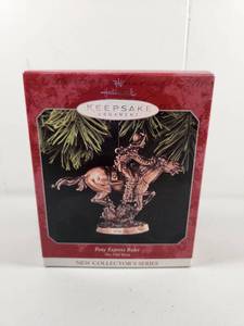 lot 220 image: 1998 Hallmark Keepsake Pony Express Rider Christmas Ornament
