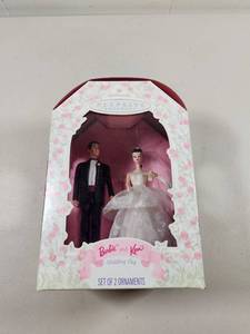 lot 222 image: Hallmark Keepsake Barbie and Ken Wedding Day Ornament Set