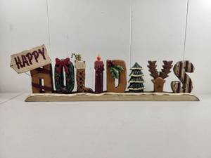 lot 225 image: Happy Holidays Wooden Letter Display Set