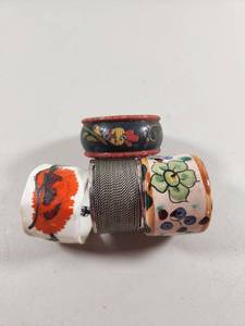 lot 237 image: Collection of Hand-Painted Napkin Rings