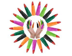 lot 63123 image: Finger Pointers for Kids Reading, Multicolor Witch Fingers, Finger Nail Covers for Kindergarteners, Young Readers, Cosplay Costume Party, Masquerade Decorations, 24 Pcs - Retail $7