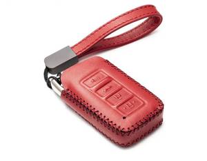 lot 63127 image: Leather Smart Key Fob Case Cover for Lexus 4-Button Red - Retail $15