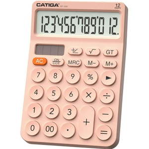lot 63138 image: 12 Digit Desktop Calculator with Large LCD Display  Round Design Big Button  Dual Power  Standard Function for Office  Home  School  SD-1292 - Retail $10