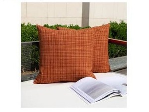 lot 63141 image: Pack of 2 Outdoor Waterproof Throw Pillow Covers 18x18 Inch Burnt Orange - Retail $15