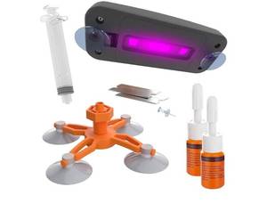 lot 63179 image: Windshield Repair Kit with uv light - Retail $25