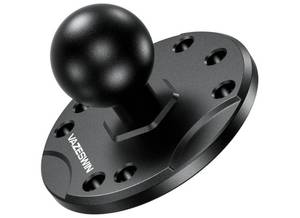 lot 63180 image: 1 Ball Mount with Aluminum Alloy Round Plate, Universal Electronic Device Mounting Base with AMPS Holes for Garmin, Lowrance, Hummingbird, for RAM Mounts, Scotty B Size Double Socket Arms - Retail $12