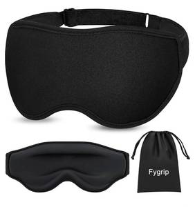 lot 63230 image: 3D Eye Mask Sleep Mask for Men & Women, 100% Pressure-Free & Light Block-Out Eye Mask for Sleep with Easy Adjustable Strap, Night Eye Cover for Travel, Black - Retail $8