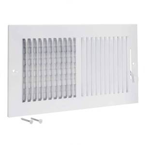 lot 63232 image: EZ-FLO 61612 Two-Way SidewallCeiling Register, 12 inch x 6 inch Opening, White (B00838IB1G) - Retail $17