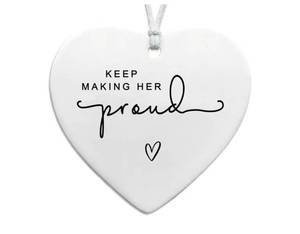 lot 63259 image: Keep Making Her Proud Bereavement Keepsake, Loss of Loved One Memorial Gift, Anniversary of Passing Thinking of You Gift, Loss of Mom Grandmother Remembrance Gift, Sympathy Gift for Grief Support - Retail $8
