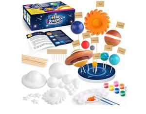 lot 63279 image: Solar System Project Kit, Solar System Model Kit with 13 Mix Foam Balls, Solar System Toys for Kids 3-5, Learn Planets Science Kit School Project Supplies of Bamboo Sticks, Flags, Brushes - Retail $15