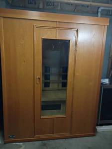 lot 934 image: Sauna by Air Wall 2-Person Home Infrared Sauna.  77 x 60 x 48.  Will NEED to bring tools to take apart.  Located in Basement with Walkout