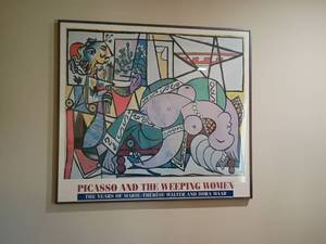 lot 946 image: Framed Wall Decor.  Picasso and The Weeping Women.  Print.  34 x 39