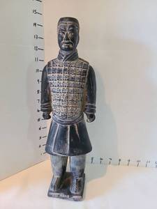 lot 1019 image: Chinese Terracotta Warrior Soldier Figurine, 14in tall