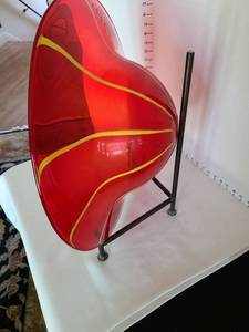 lot 1064 image: Large art glass bowl, 20.5in diam. with easel