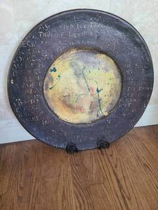 lot 1066 image: Decorative Plate, 21in diam. and wall mount plate holder