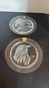 lot 1116 image: Lalique glass plates one is chipped