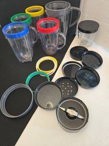 lot 1212 image: Blender Cups and Lids Replacement Parts Set