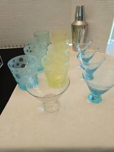 lot 1215 image: Cocktail glasses and shaker