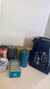 lot 1263 image: Tea Storage Containers Collection with Insulated Cooler Bag
