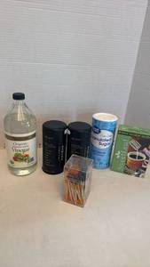 lot 1279 image: Kitchen Pantry Bundle - Organic Vinegar, Masala Chai, Sugar, Stevia, Toothpicks