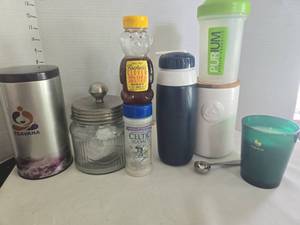 lot 1287 image: Sea salt, teas, candle, more