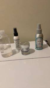 lot 1411 image: Skincare Bundle Set with Face Cleanser, Eyeglass Cleaner, Moisturizer and Face Mist