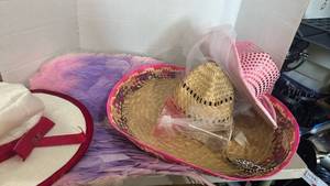 lot 1541 image: Sombrero, wings, and other costumes and party supplies