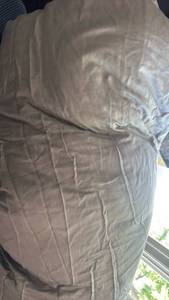 lot 1545 image: King size down comforter with cover on it