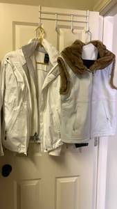 lot 1644 image: North face jacket and Marmot vest size small