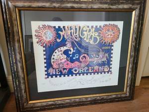 lot 1700 image: Framed Mardi Gras New Orleans 2009 Signed Limited Edition Print by Jamie Hayes, 26x30