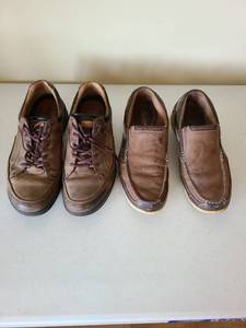 lot 1739 image: Mens ecco and Florsheim casual shoes, size 11.5 and 12