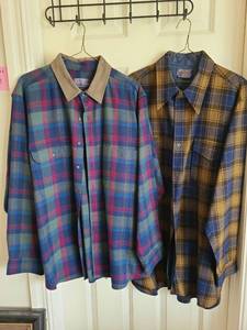 lot 1748 image: Pendleton mens wool shirts, L and 17.5