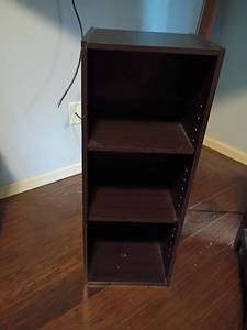 lot 2024 image: Black Bookcase with Adjustable Shelves.   32 x 12 x 12.  Located in Basement with Walkout