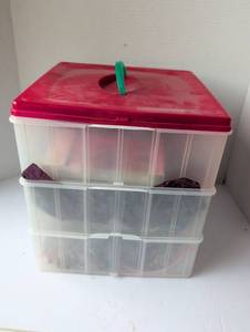 lot 3007 image: Multi-Tier Craft Storage Organizer with Christmas Decorations and Supplies