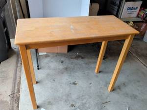 lot 3029 image: Wood Tall Table 31h x 42w x18