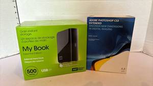 lot 3100 image: WD My Book 500GB External Hard Drive with Adobe Photoshop CS3 Extended Software Bundle