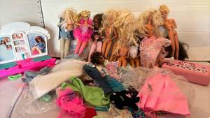 lot 3143 image: Barbie Doll Collection with Clothes and Accessories
