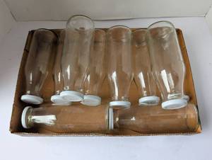 lot 3302 image: Glass milk or juice bottles