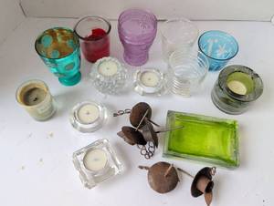 lot 3314 image: Mixed candles and Metal candle holders