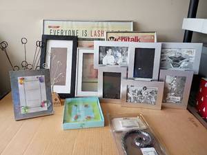 lot 3325 image: Various Picture Frames and More   Largest is 17 x 20