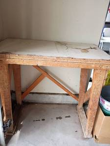 lot 3400 image: Homemade Table Used in Garage   34 x 36 x 20