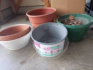 lot 3403 image: Various Plant Pots.  One Terra Cotta